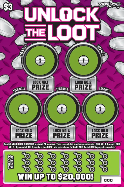 Unlock the Loot Arizona scratcher ticket