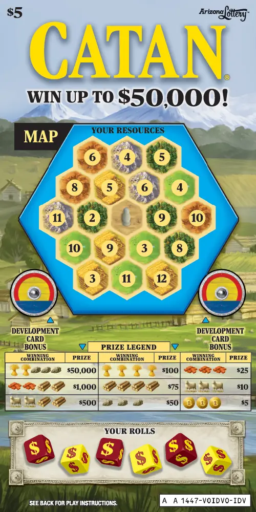 Catan Arizona scratcher ticket
