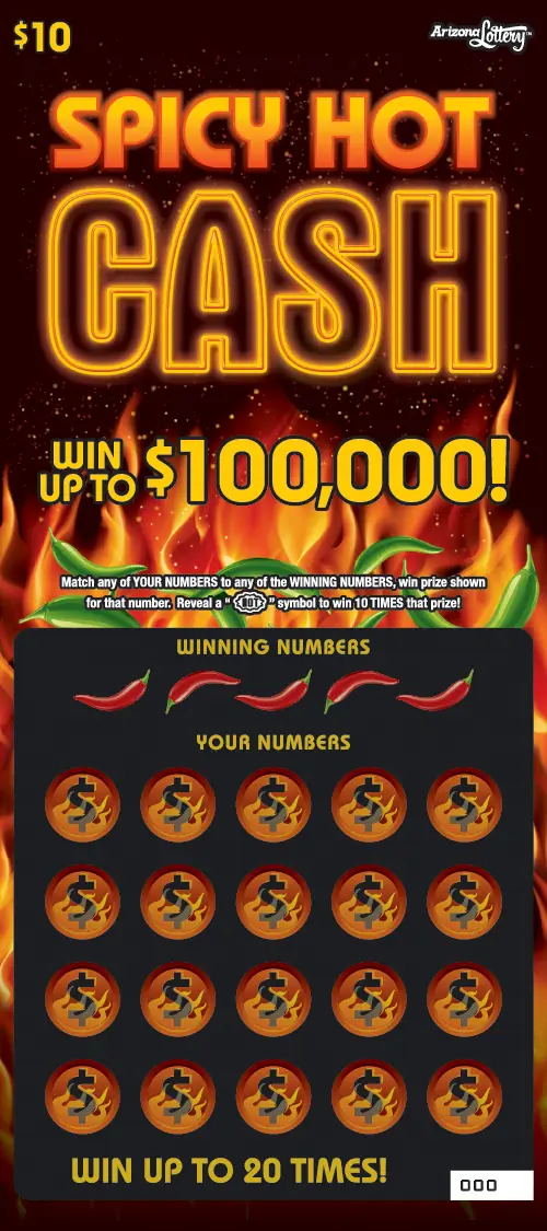 Spicy Hot Cash Arizona scratcher ticket
