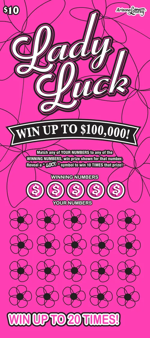 Lady Luck Arizona scratcher ticket