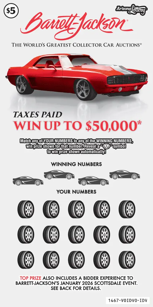 Barrett-Jackson Arizona scratcher ticket