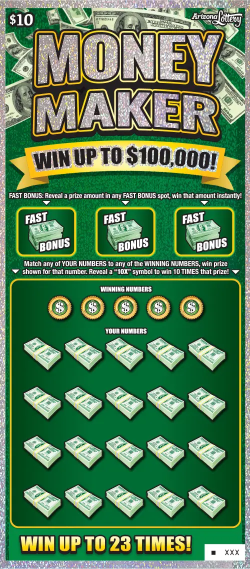 Money Maker Arizona scratcher ticket