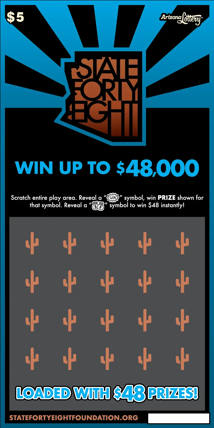 State Forty Eight Arizona scratcher ticket