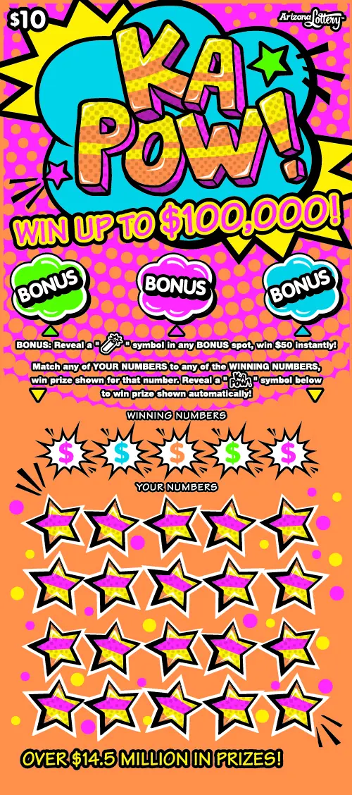 Ka-Pow Arizona scratcher ticket