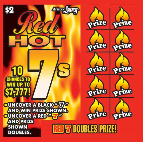 Red Hot 7s Arizona scratcher ticket