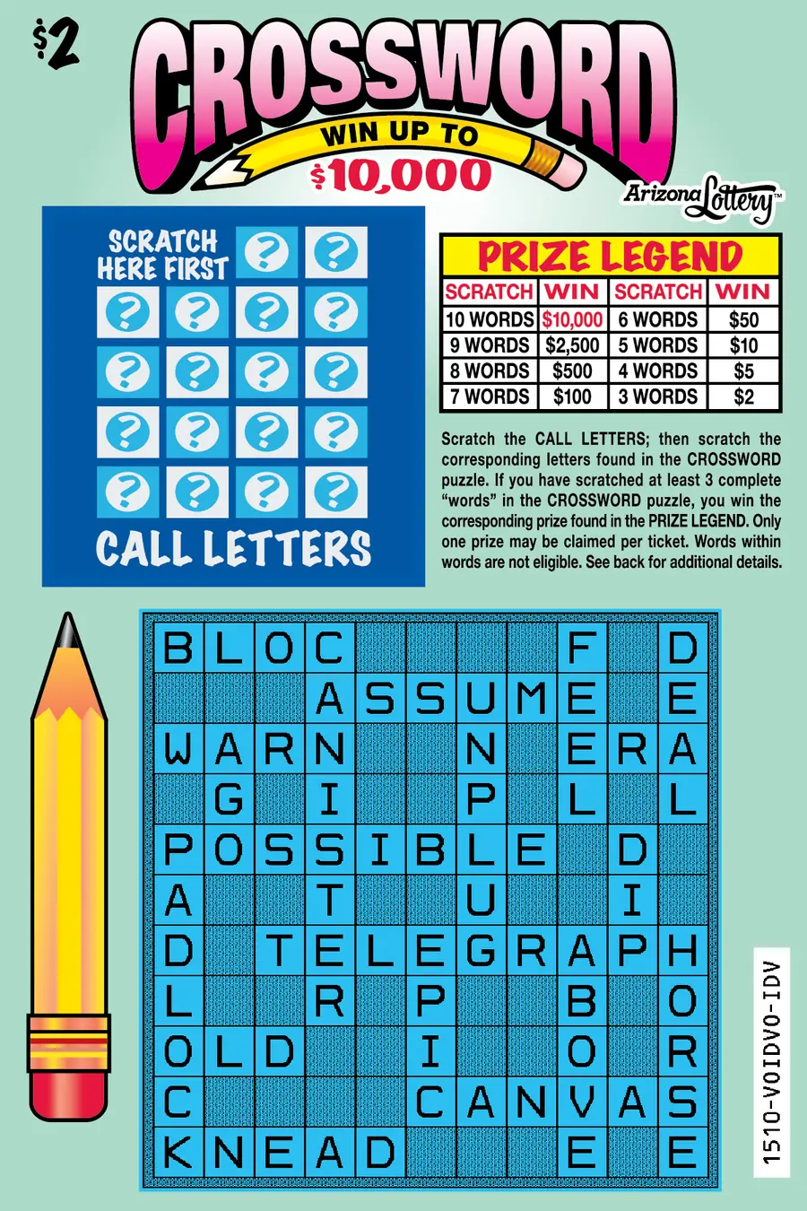 Crossword Arizona scratcher ticket