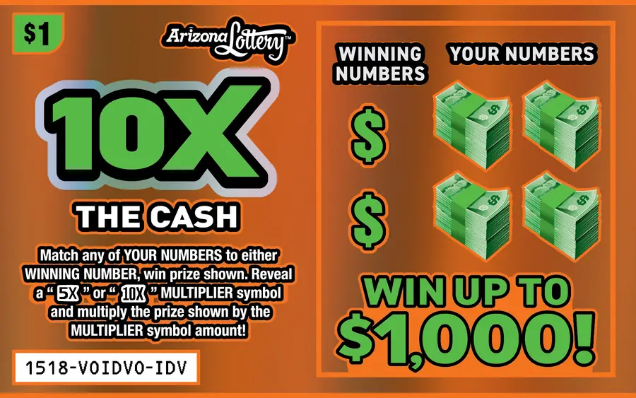 10X The Cash Arizona scratcher ticket