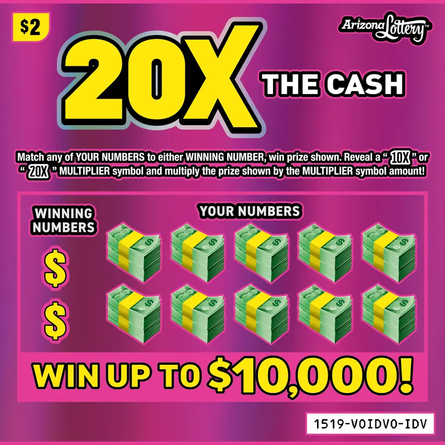 20X The Cash Arizona scratcher ticket