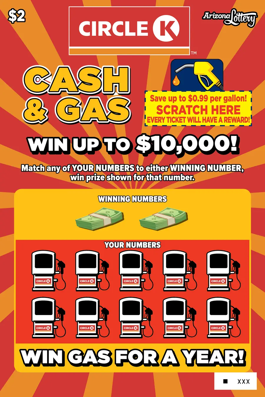 Circle K Cash and Gas Arizona scratcher ticket