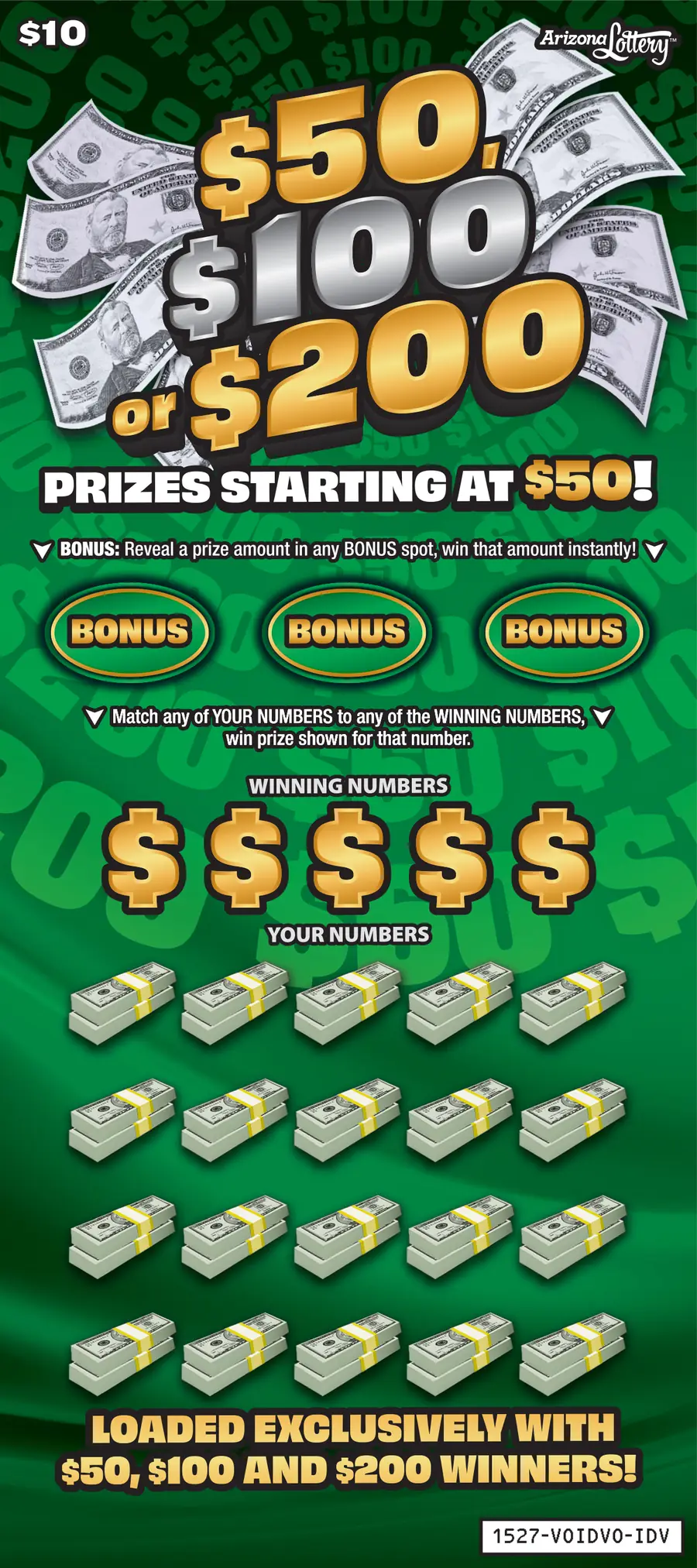 $50, $100 or $200 Arizona scratcher ticket