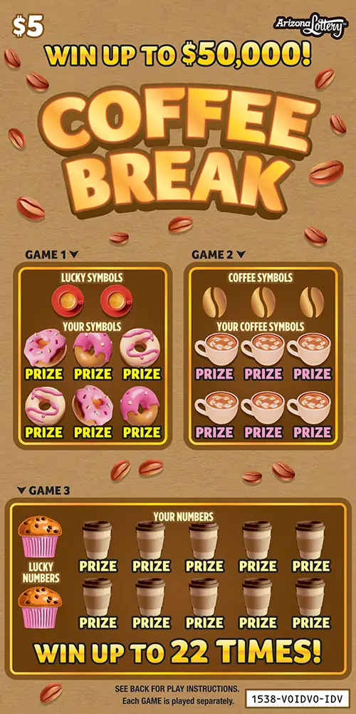 Coffee Break Arizona scratcher ticket
