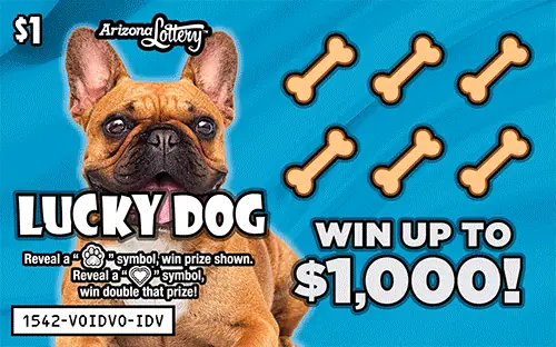 Lucky Dog Arizona scratcher ticket