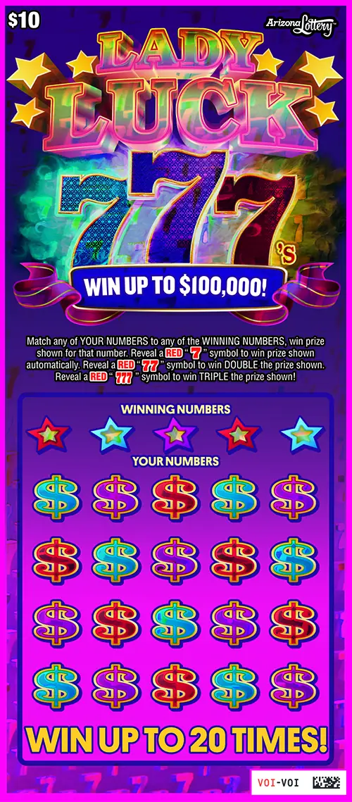 Triple Red 7's Arizona scratcher ticket