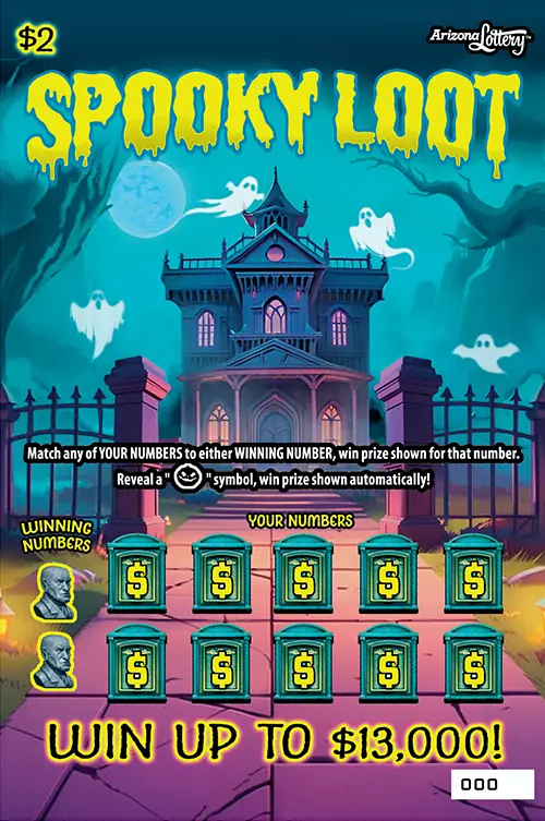 Spooky Loot Arizona scratcher ticket