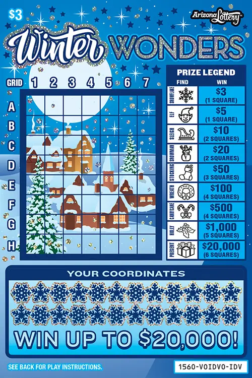 Winter Wonders Arizona scratcher ticket