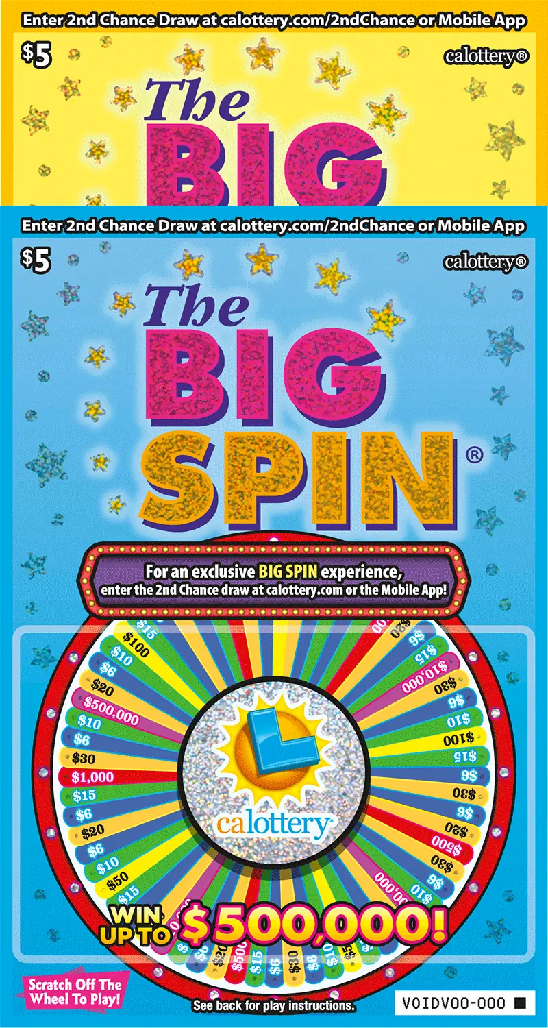 The Big Spin California scratcher ticket