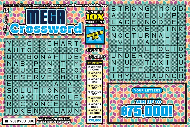 MEGA Crossword California scratcher ticket