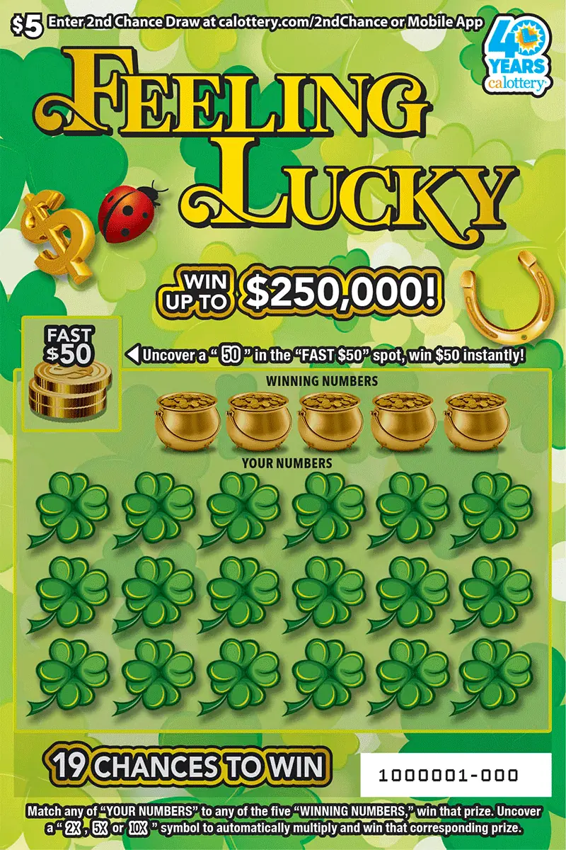 Feeling Lucky California scratcher ticket