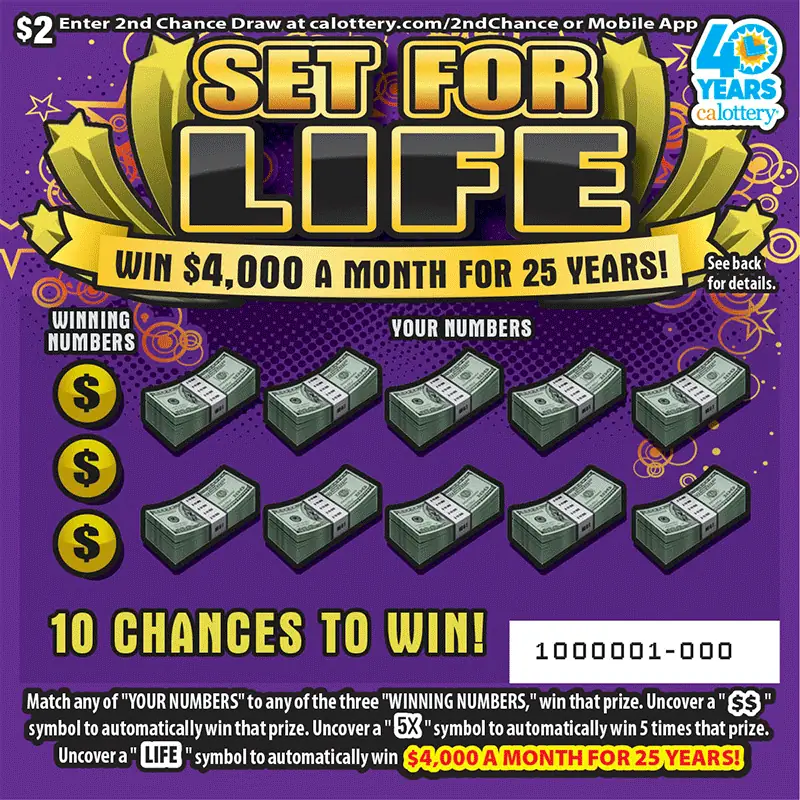 Set for Life California scratcher ticket