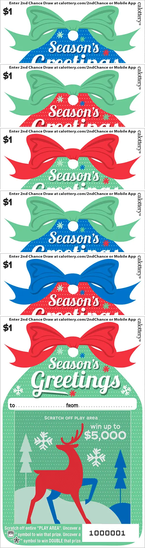 Season's Greetings California scratcher ticket