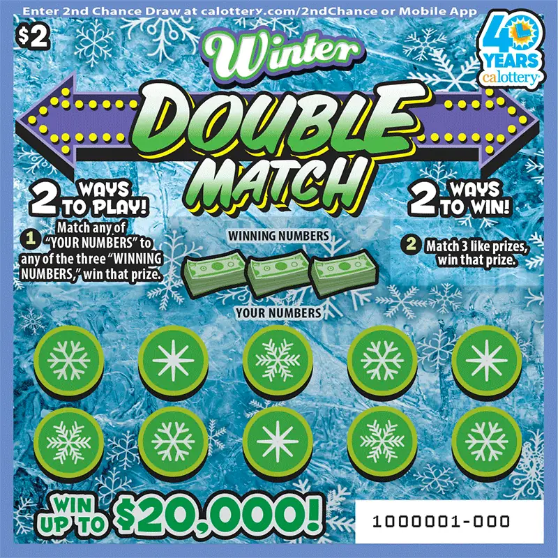 Winter Double Match California scratcher ticket
