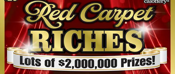 Red Carpet Riches California scratcher ticket
