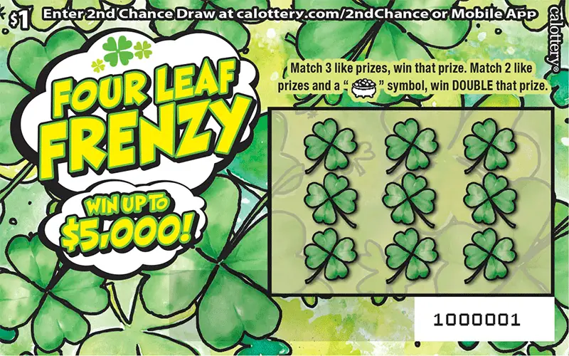 Four Leaf Frenzy California scratcher ticket