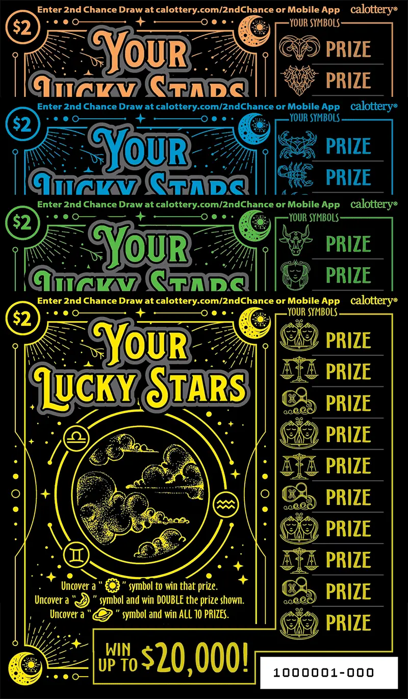 Your Lucky Stars California scratcher ticket