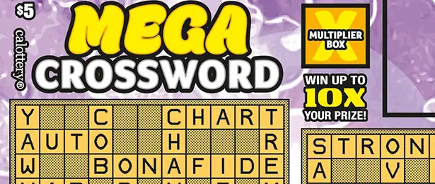 MEGA Crossword California scratcher ticket