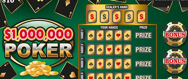 $1,000,000 Poker California scratcher ticket