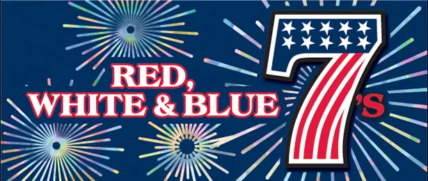 Red, White & Blue 7's California scratcher ticket