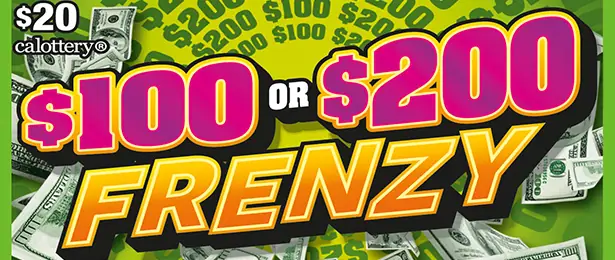$100 or $200 Frenzy California scratcher ticket