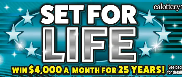 Set for Life California scratcher ticket