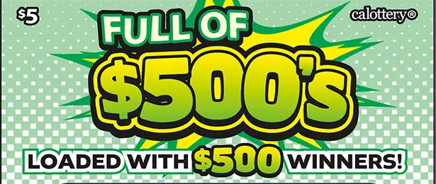 Full of 500's California scratcher ticket