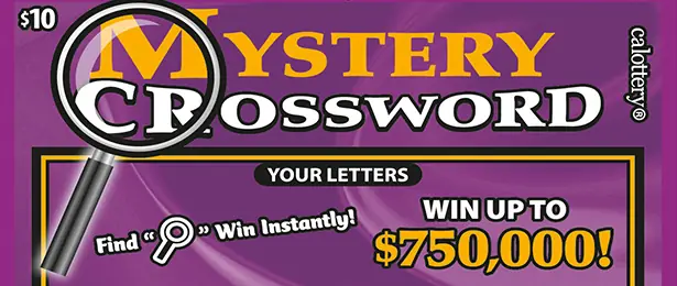 Mystery Crossword California scratcher ticket