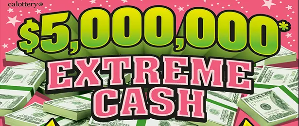 $5,000,000 Extreme Cash California scratcher ticket