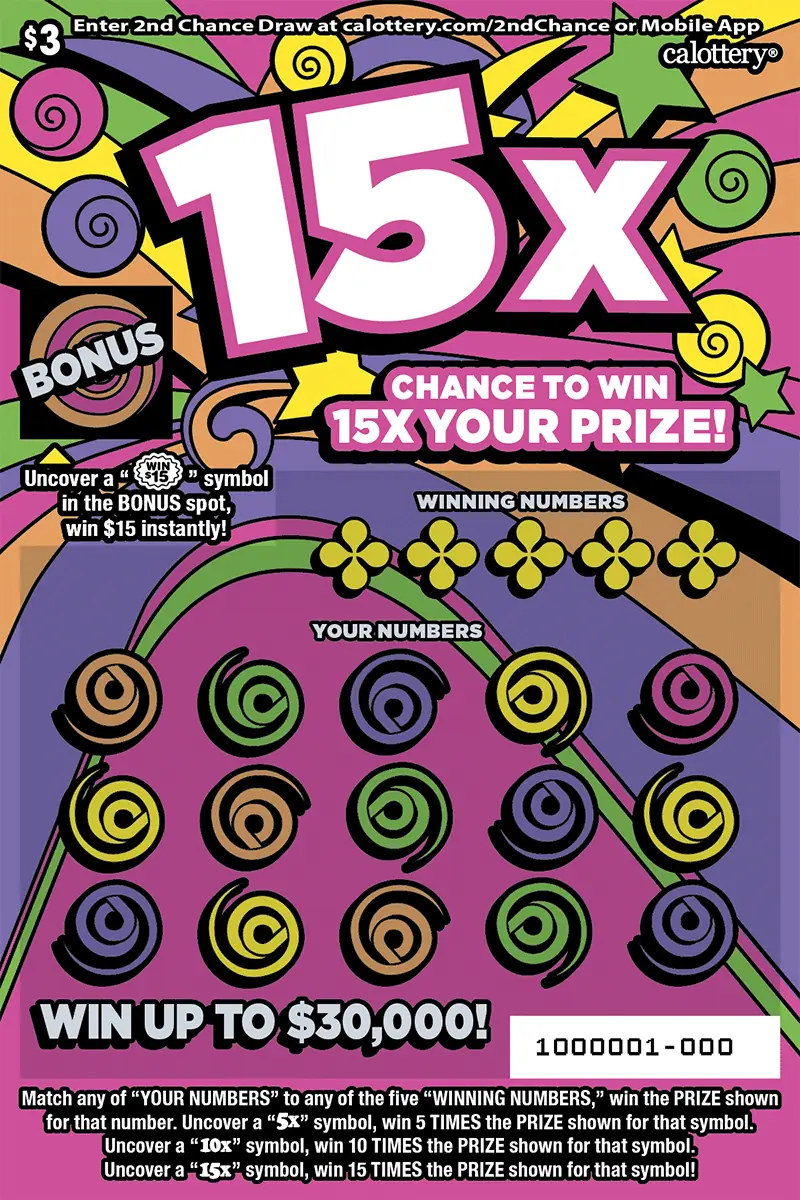 15X California scratcher ticket