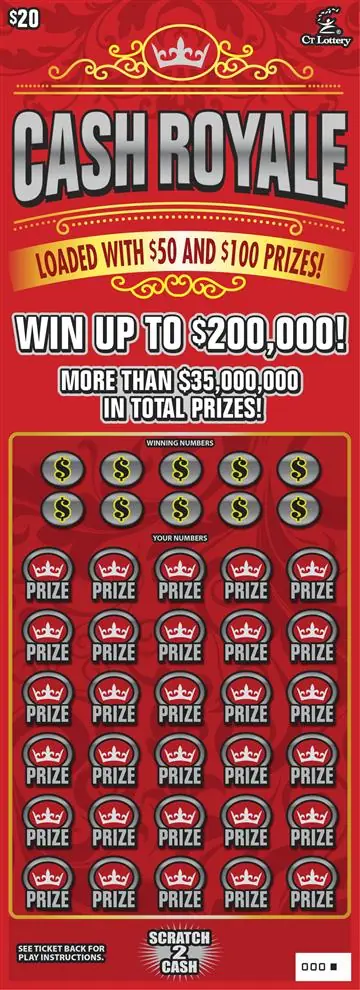 CASH ROYALE Connecticut scratch game ticket