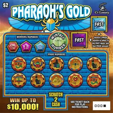 PHARAOHS GOLD Connecticut scratch game ticket