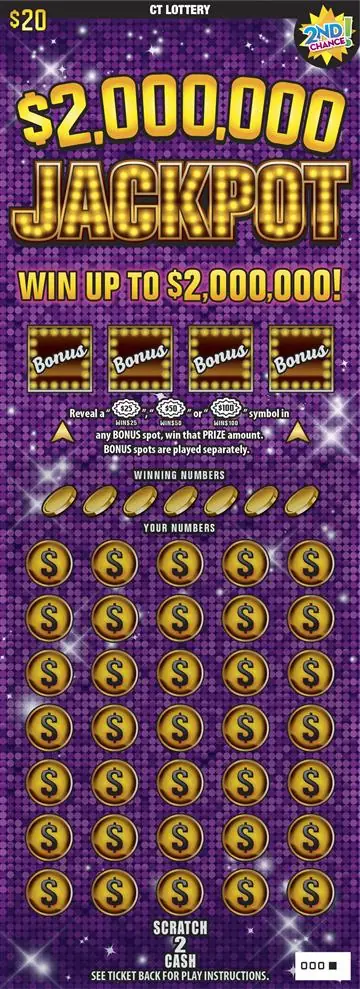 $2,000,000 JACKPOT Connecticut scratch game ticket