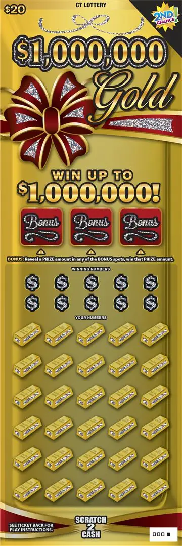 $1,000,000 GOLD Connecticut scratch game ticket