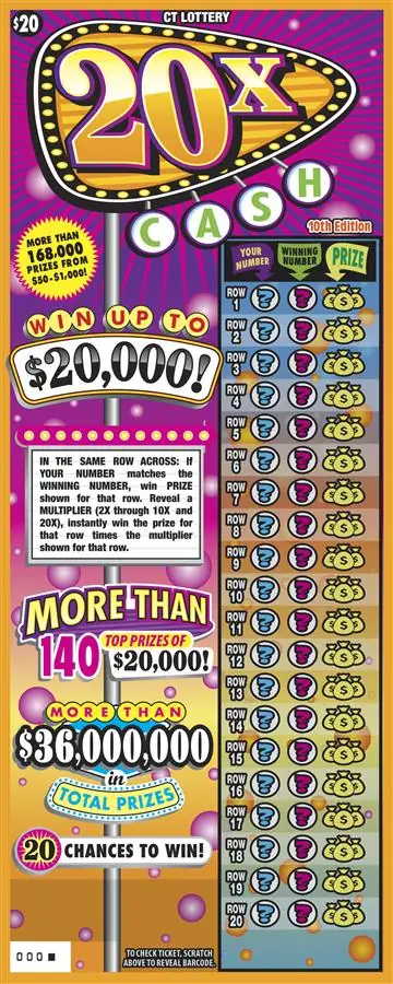 20X CASH 10TH EDITION Connecticut scratch game ticket