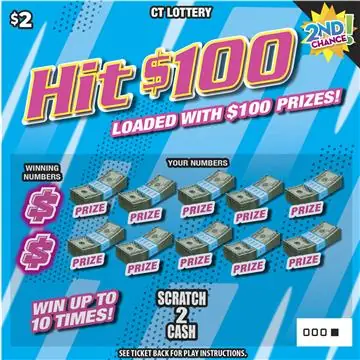 HIT $100 Connecticut scratch game ticket