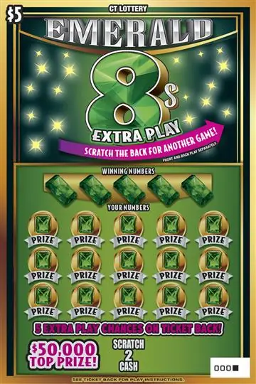 EMERALD 8S EXTRA PLAY Connecticut scratch game ticket