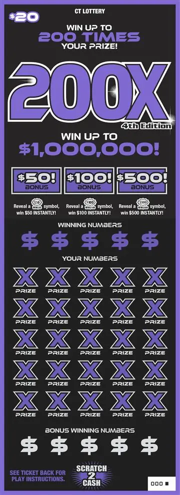 200X 4TH EDITION Connecticut scratch game ticket
