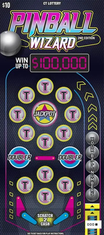 PINBALL WIZARD 2ND EDITION Connecticut scratch game ticket