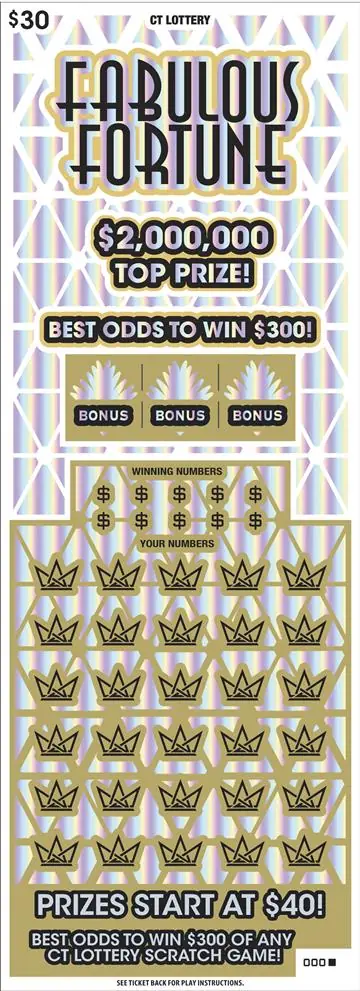 FABULOUS FORTUNE Connecticut scratch game ticket