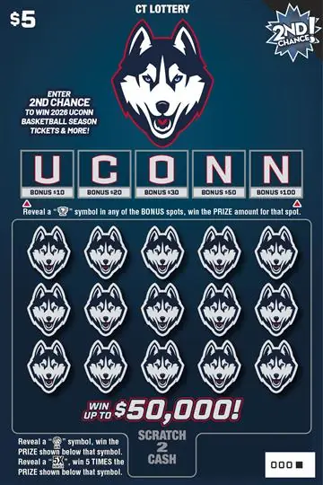 UCONN Connecticut scratch game ticket