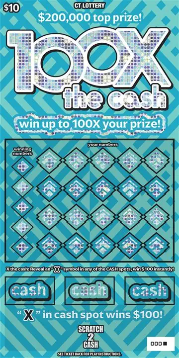 100X THE CASH Connecticut scratch game ticket