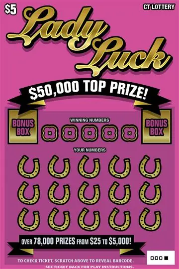 LADY LUCK Connecticut scratch game ticket